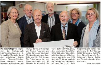 Spendenübergabe Freitagsrunde