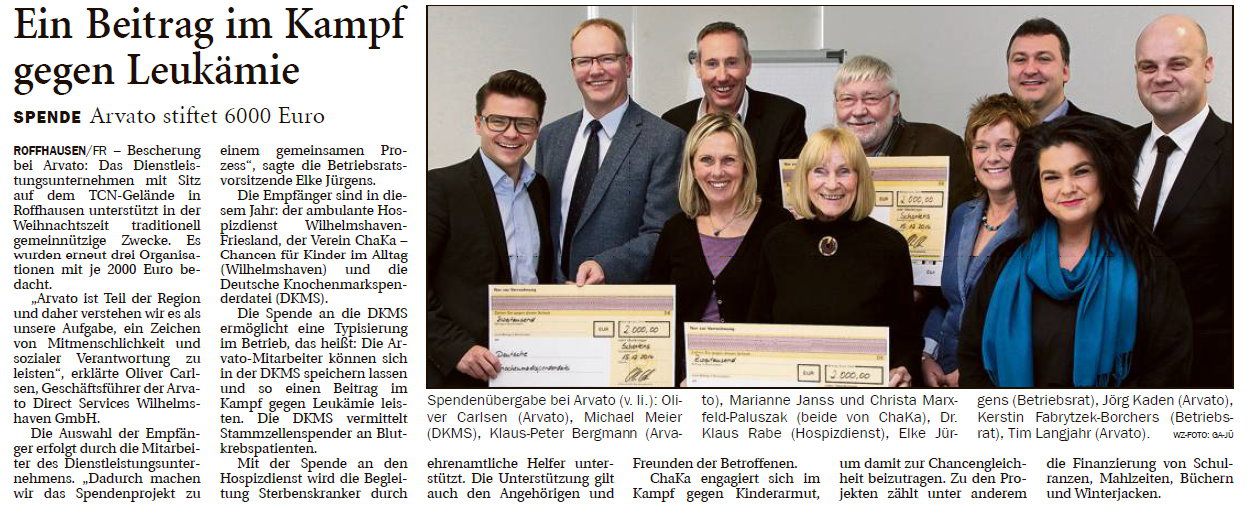 Wilhelmshavener Zeitung vom 16.12.2014
